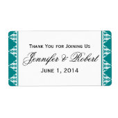 Etikett für aquamarine und weiße Flaschen an der G (Vorne)