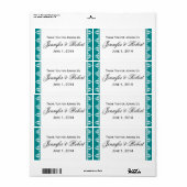 Etikett für aquamarine und weiße Flaschen an der G (Vorne)