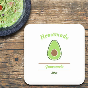 Etikett für Avocado und Guacamole Quadratischer Aufkleber
