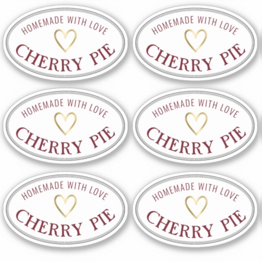 Etikett für Bäckerei oder Lebensmittel mit Herz (Vorderseite)