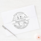 Etikett für Bananenextrakte mit schwarzem und weiß Runder Aufkleber (Umschlag)