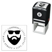 Etikett für Bart und Sonnenbrille Permastempel (Beispiel)