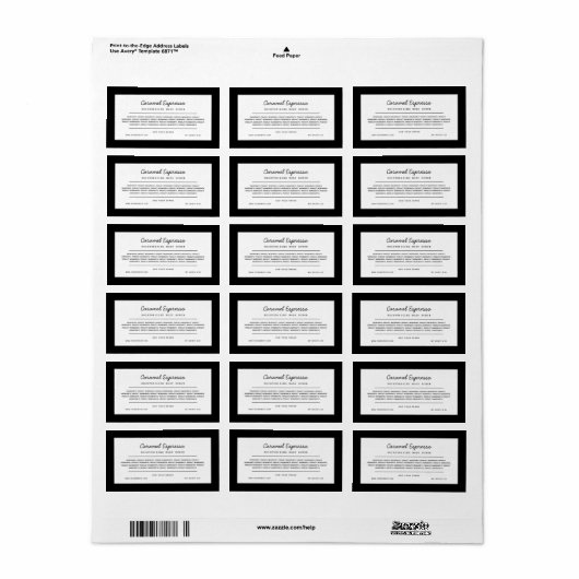 Etikett für benutzerdefinierte Farbskriptlinien Adressaufkleber (Vorne)