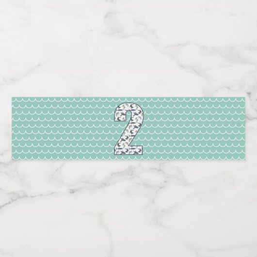 Etikett für benutzerdefinierte Haifischwasser-Flas (Einzelnes Label)