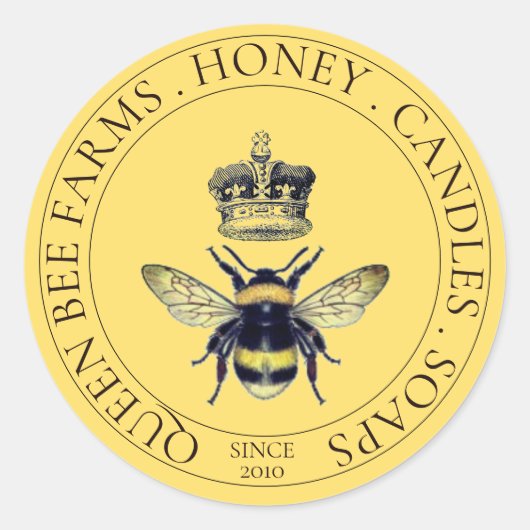 Etikett für Bienenhonig Runder Aufkleber (Vorderseite)
