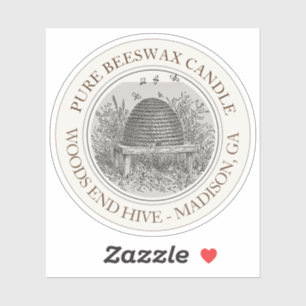 Etikett für Bienenwachskandle mit Skep