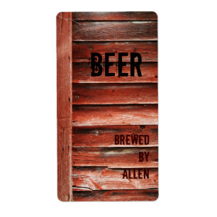 Etikett für Bierflaschen aus Holz