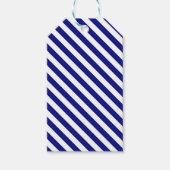 Etikett für blaue und weiße Streifen Geschenkanhänger (Vorderseite)