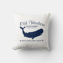 Wal Motiv Pillow Vintage DekoKissen Whale Kissen mit Füllung Reißverschluß 50x30 