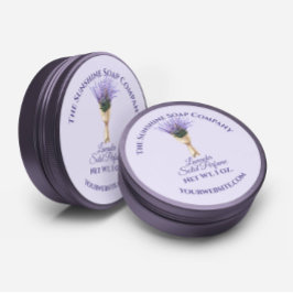 Etikett für Blumenkosmetik - Lavendel auf Lila bkg Runder Aufkleber