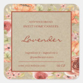 Etikett für Blumenpapier Quadratischer Aufkleber (Vorderseite)