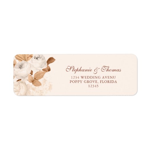 Etikett für Boho-Kupfer und weiße Rücksendeadresse (Vorne)