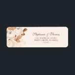 Etikett für Boho-Kupfer und weiße Rücksendeadresse<br><div class="desc">Dieses Hochzeitsrücksendelabel besticht durch Blätter aus weißem Eichenholz,  Hortensia und Kupfer. Dieses Design ist ideal für eine moderne,  elegante Sommerhochzeit im Freien. Finden Sie passende Produkte und Set in der Boho Terracotta Wedding Collection.</div>