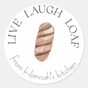 Etikett für Brot mit Live-Lachen Runder Aufkleber