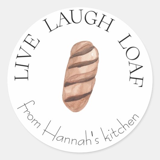 Etikett für Brot mit Live-Lachen Runder Aufkleber (Vorderseite)