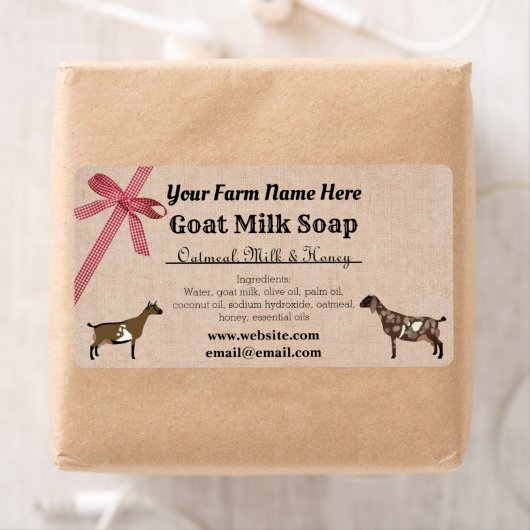 Etikett für Burlap- und Karierte Ziegenmilch (Insitu)