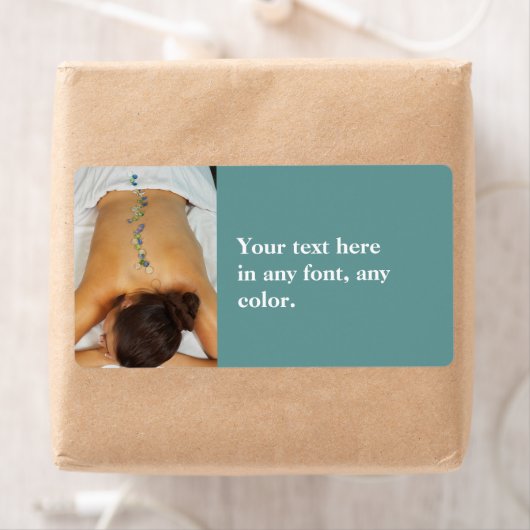 Etikett für coole Steinmassage (Insitu)