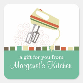 Etikett für das Backen eines elektrischen Mixers Quadratischer Aufkleber