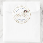 Etikett für das blaue Blumenrad Runder Aufkleber (Tasche)