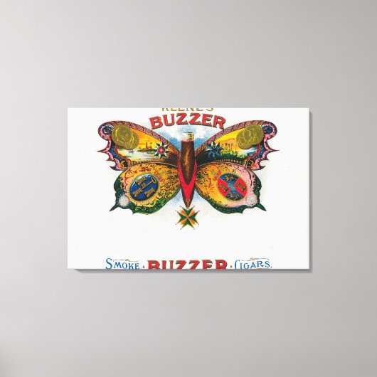Etikett für das Buzzer-Zigarrenfeld Leinwanddruck (Vorderseite)