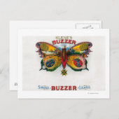 Etikett für das Buzzer-Zigarrenfeld Postkarte (Vorne/Hinten)