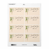 Etikett für das elegante Blumengrenzpapier (Vorne)