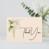 Etikett für das elegante Blumengrenzpapier Dankeskarte (Stehend Vorderseite)