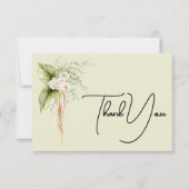 Etikett für das elegante Blumengrenzpapier Dankeskarte (Vorderseite)