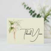 Etikett für das elegante Blumengrenzpapier Dankeskarte (Stehend Vorderseite)