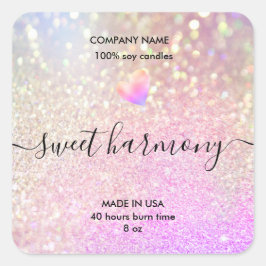 Etikett für das Etikett der Kerze auf dem Etikett Quadratischer Aufkleber