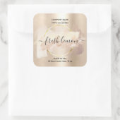 Etikett für das Etikett der Kerze Rosa Aquarellfar Quadratischer Aufkleber (Tasche)