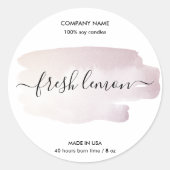 Etikett für das Etikett der Kerze Rosa goldenes Et Runder Aufkleber (Vorderseite)