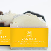 Etikett für das gelbe Logo "Soap Bly Band" Einladungsbanderole