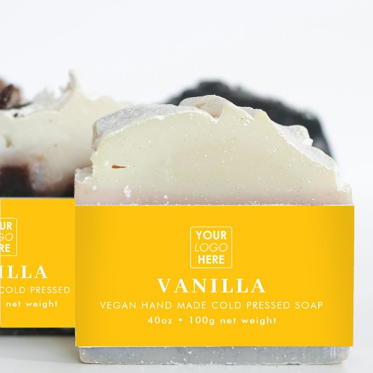 Etikett für das gelbe Logo "Soap Bly Band" Einladungsbanderole