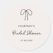 Etikett für das handgezeichnete Brautparty aus sch Runder Aufkleber (Vorderseite)