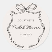Etikett für das handgezeichnete Brautparty aus sch Runder Aufkleber (Vorderseite)