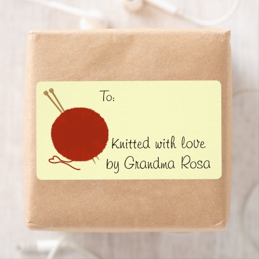 Etikett für das Knittergeschenk (Insitu)