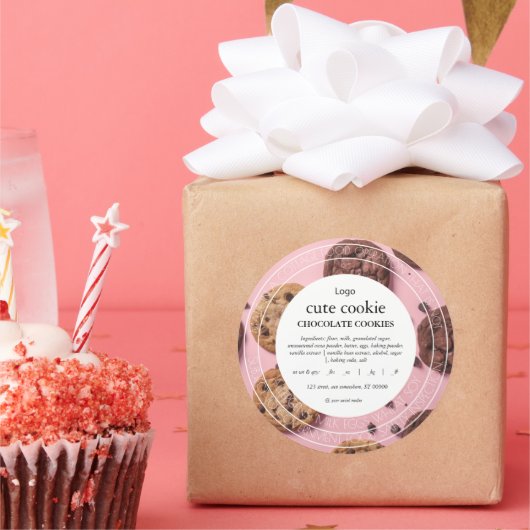 Etikett für das Lebensmittelrecht niedliche Hütte Runder Aufkleber (Party)