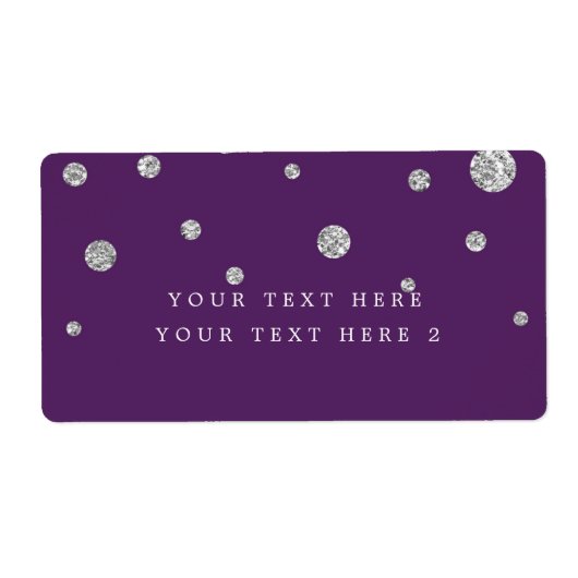 Etikett für das lila und silberne Party (Vorne)