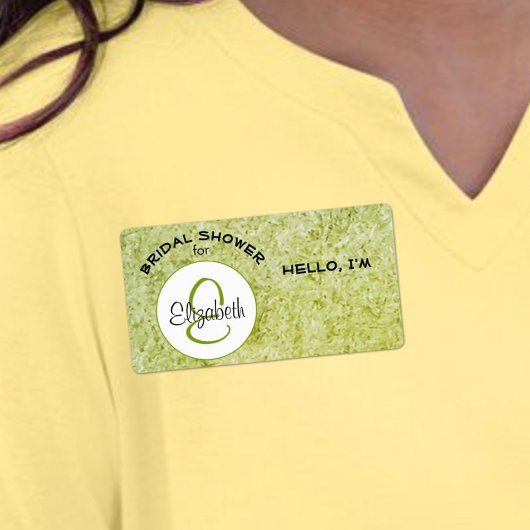 Etikett für das Monogramm des grünen Brautparty