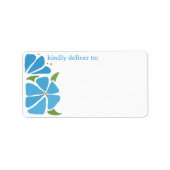 Etikett für das Muster der blauen Groovy-Blume Adressaufkleber (Vorne)