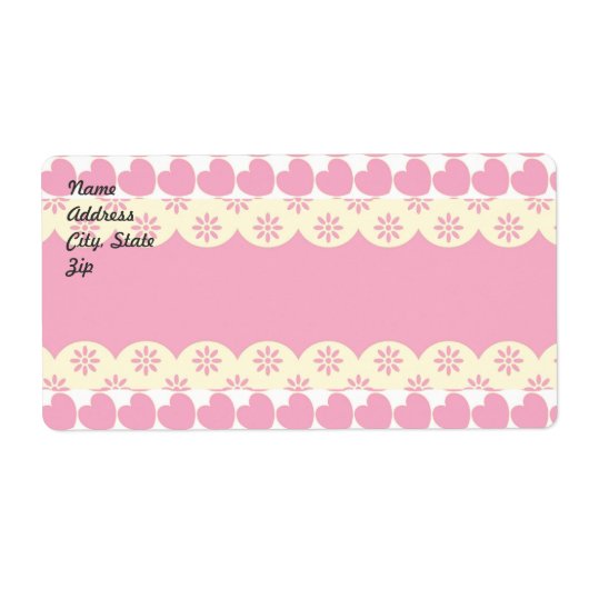 Etikett für das rosa Herz-Eyelet (Vorne)