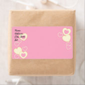 Etikett für das rosa Herz-Eyelet-Hintergrund (Insitu)