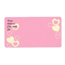 Etikett für das rosa Herz-Eyelet-Hintergrund