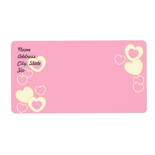 Etikett für das rosa Herz-Eyelet-Hintergrund (Vorne)
