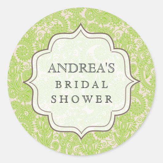 Etikett für das Zitronengrün-Brautparty Runder Aufkleber (Vorderseite)