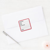 Etikett für den Inhalt von Umzugskartons Quadratischer Aufkleber (Umschlag)