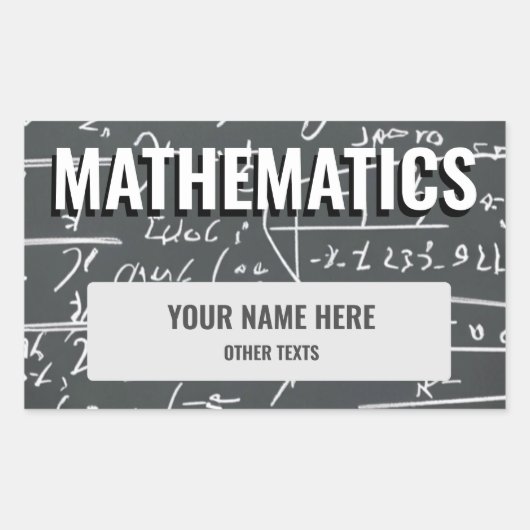 Etikett für den Sticker der mathematischen Schule (Vorderseite)