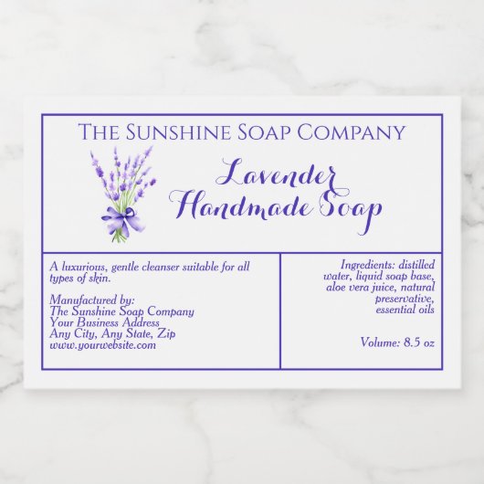 Etikett für den weißen Lavendel mit wasserfester S (Einzelnes Label)