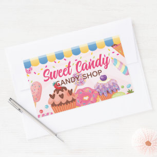 Etikett für Desserts und Kanadier Candy Shop Rechteckiger Aufkleber